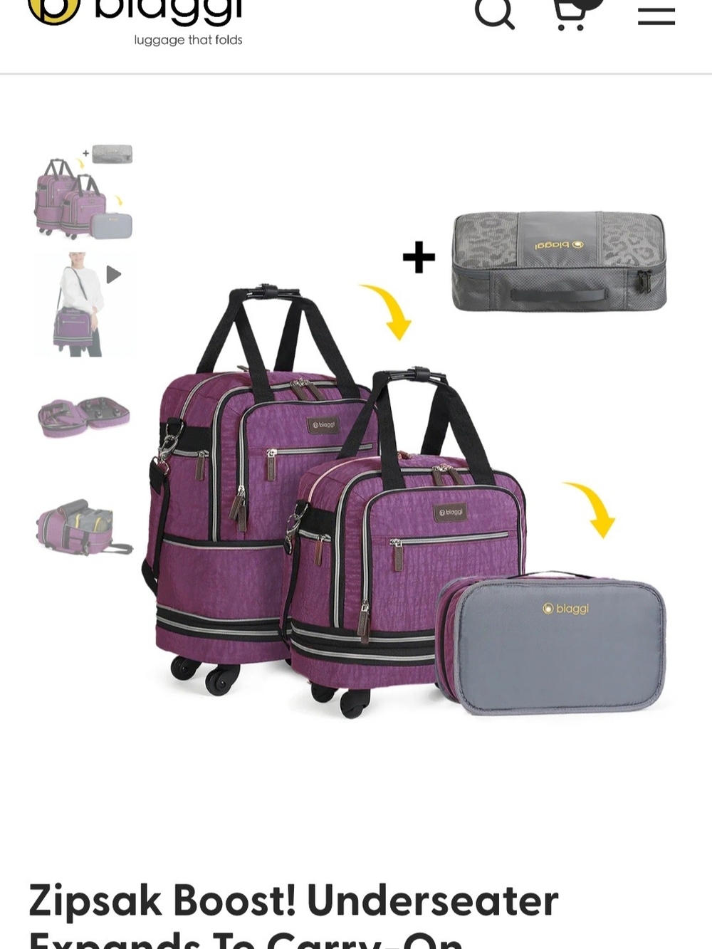 Blaggi Zipsak Boost Underseater Travel Set in Purple